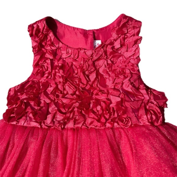 Cherokee Girls Red Tulle Party Dress  Size 3T - Picture 3 of 6